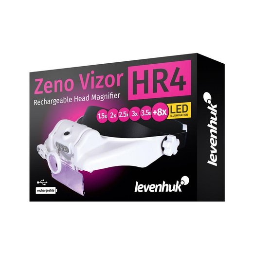 Levenhuk Zeno Vizor HR4 náhlavní lupa (1,5x/2x/2,5x/3x/3,5x/8x)