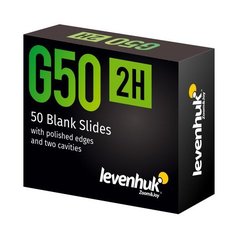 Čistá dvoudutinová sklíčka Levenhuk G50 2H, 50 ks