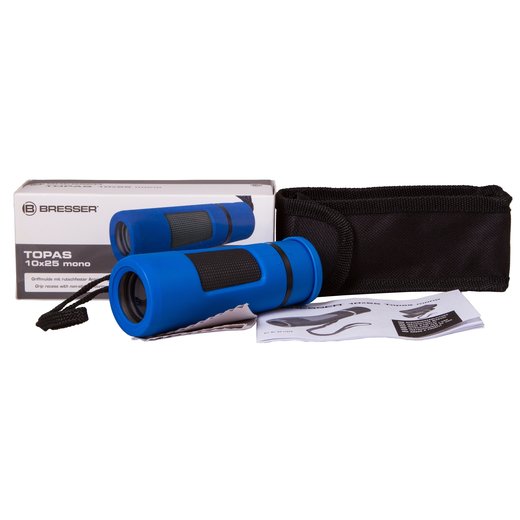 Bresser Topas 10x25 - modrý dalekohled