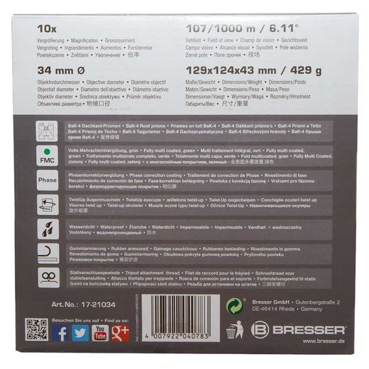 Bresser Pirsch 10x34 Binokulární dalekohled