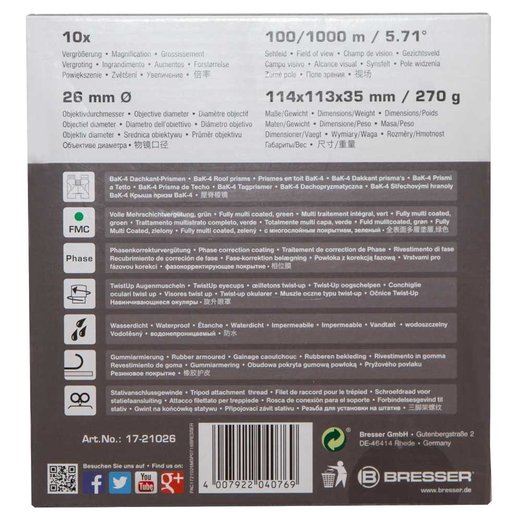 Binokulární dalekohled Bresser Pirsch 10x26