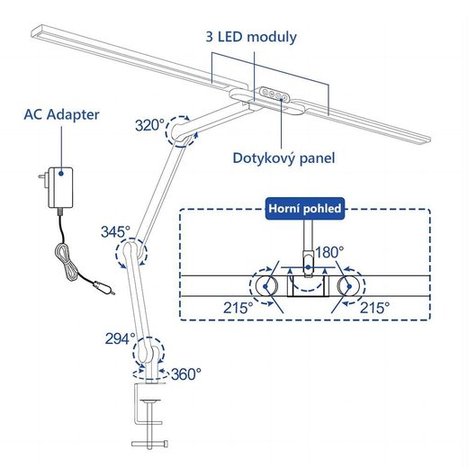FK-5 LED stolní lampa-černá